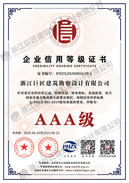 AAA級企業(yè)信用等級